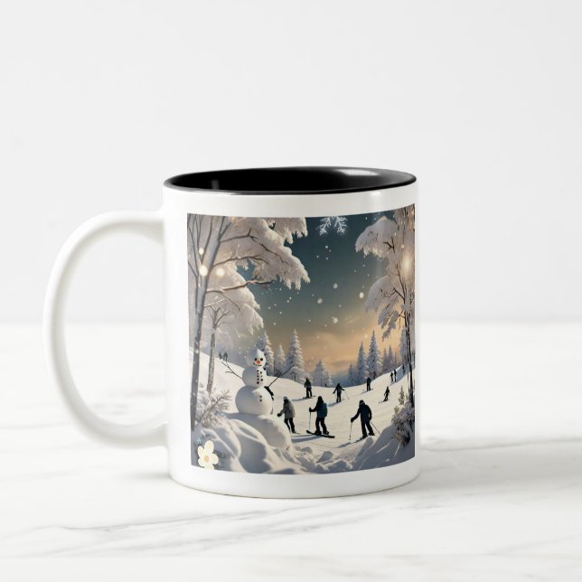 "Snowy Escape Route" Two-Tone Coffee Mug (Left)