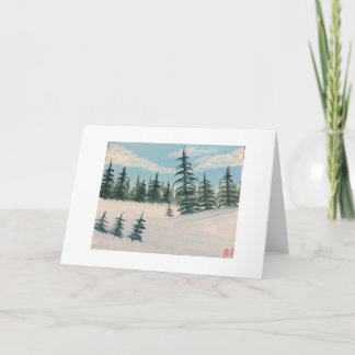 Snowy Evergreen Valley Note Cards