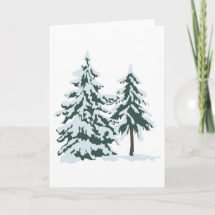 Snowy Evergreens Card