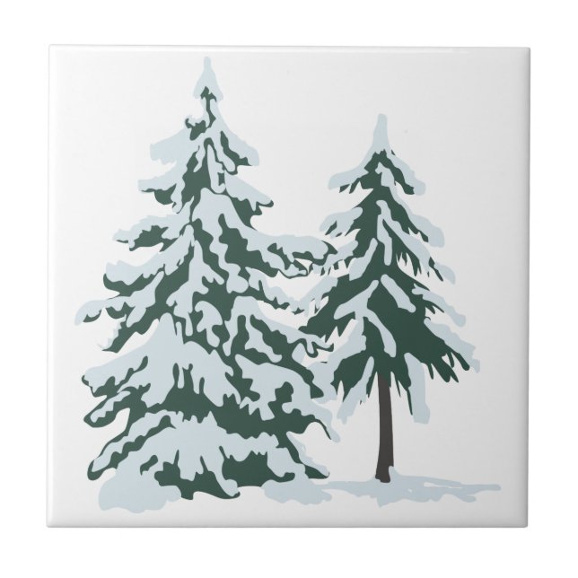 Snowy Evergreens Tile (Front)
