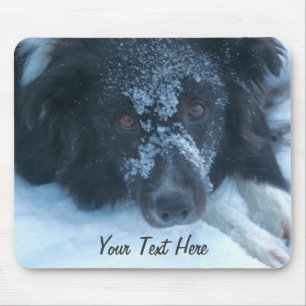Snowy Faced Border Collie Cute Dog Mousepad