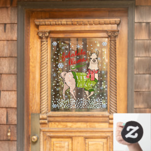 Snowy Falalala Llama Window Cling