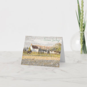 Snowy Farm Christmas Card