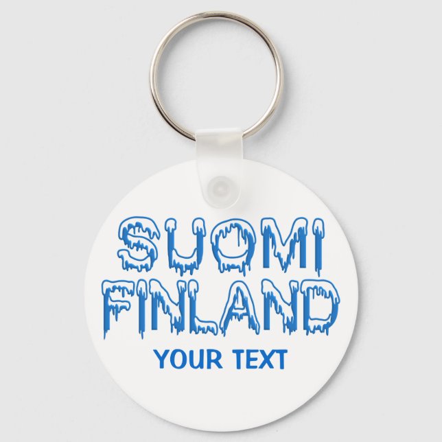 Snowy Finland custom key chain (Front)