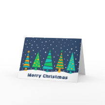 Snowy Fir Trees Christmas Card