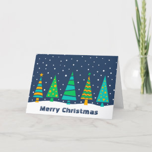 Snowy Fir Trees Christmas Card