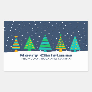 Snowy Fir Trees Large Christmas Stickers