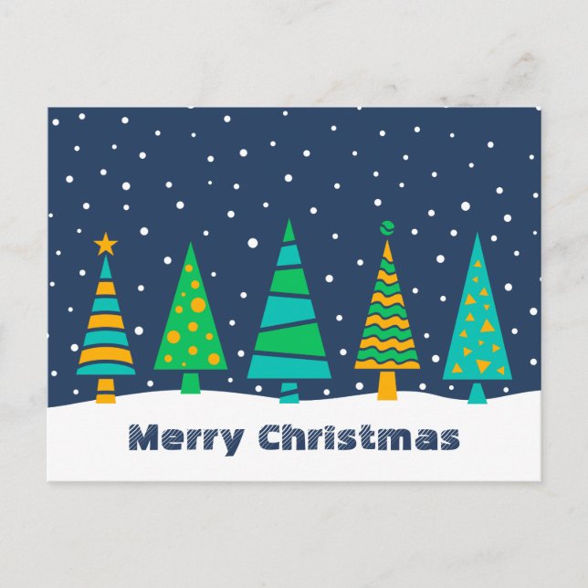 Snowy Fir Trees Postcard (Front)
