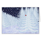 Snowy Firs with Red Bird