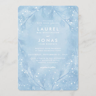 Snowy Forest Blue Winter Wedding Invitations