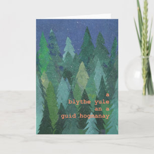 Snowy Forest Christmas Card: Scots Greeting Holiday Card