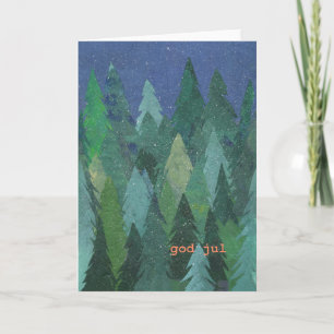 Snowy Forest Christmas Card: Swedish Holiday Card