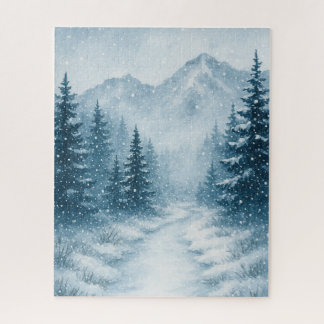 Snowy Forest Christmas Puzzle 