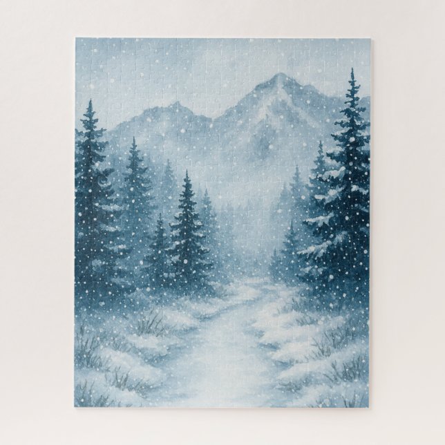 Snowy Forest Christmas Puzzle  (Vertical)