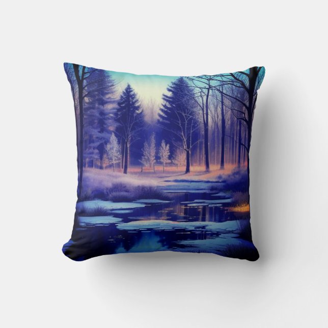 Snowy Forest Cushion (Front)