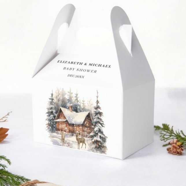 Snowy Forest Deer Baby It's Cold Outside  Favour Box (Creator Uploaded)