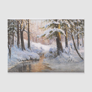 Snowy Forest Landscape, Walter Moras  Tissue Paper