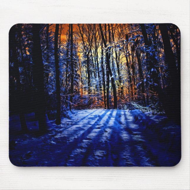 Snowy forest mouse mat (Front)