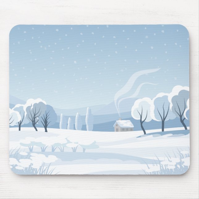 Snowy Forest Mouse Mat (Front)