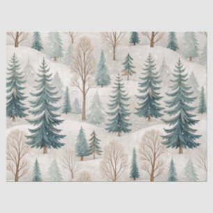 Snowy Forest Pattern – Peaceful Winter Landscape Tissue Paper