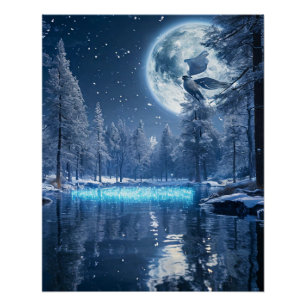 Snowy Forest Wall Art   Cosy Winter Nature Scene