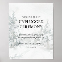 Snowy forest Watercolor winter landscape Wedding