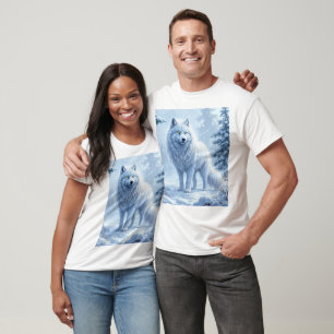 Snowy forest white wolf ice icicles decor T-Shirt