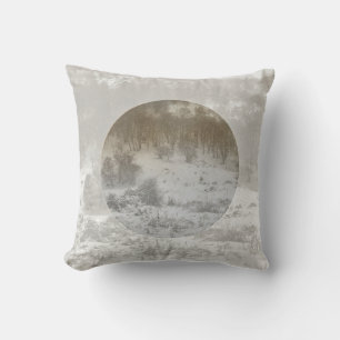 Snowy forest winter background geometric  cushion