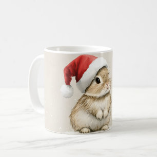 Snowy Forest Winter Woodland Christmas Bunny Bird  Coffee Mug
