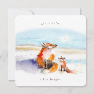 Snowy Foxes Flat Holiday Card