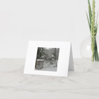 Snowy gate winter greeting card