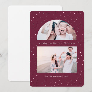 Snowy Globe Photo Grape Christmas Holiday Card