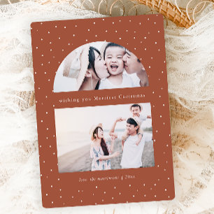 Snowy Globe Terracotta Christmas Photo Card