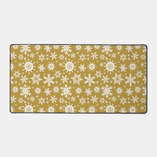 Snowy Gold Desk Mat
