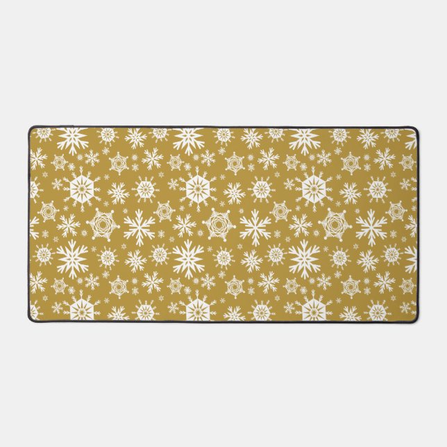 Snowy Gold Desk Mat (Front)