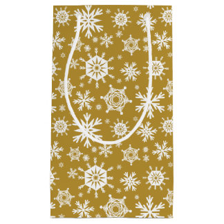 Snowy Gold Small Gift Bag