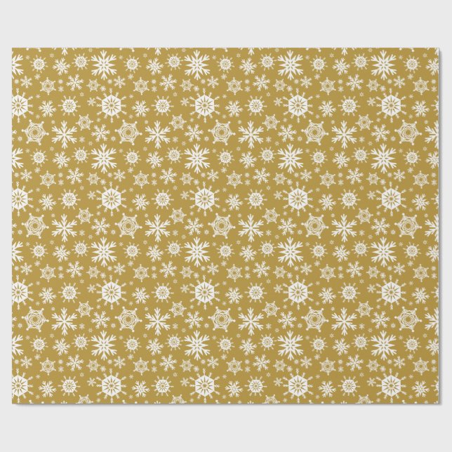 Snowy Gold Wrapping Paper (Flat)