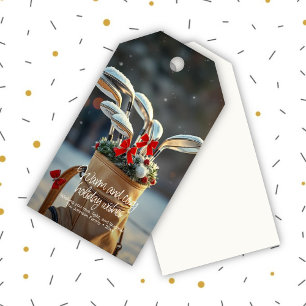 Snowy Golf Winter Season Wishes Gift Tags