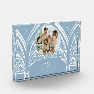 Snowy Gothic Winter Fairytale Christmas Photo Blue