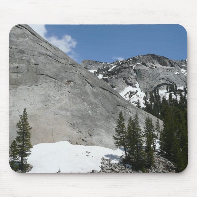 Snowy Granite Domes I at Yosemite National Park Mouse Mat (Front)