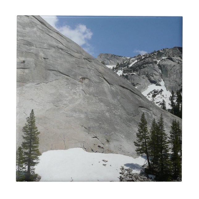 Snowy Granite Domes I at Yosemite National Park Tile (Front)
