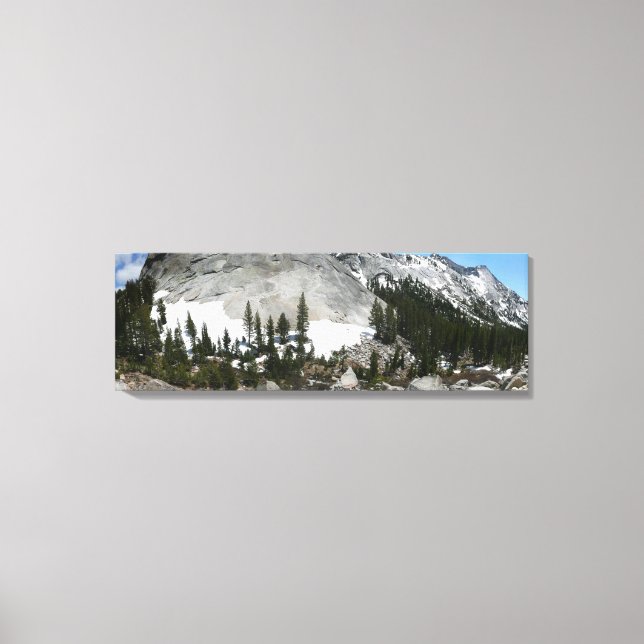 Snowy Granite Domes Panorama at Yosemite Canvas Print (Front)