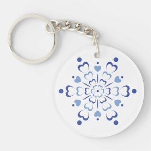 Snowy Heartburst Key Ring