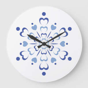 Snowy Heartburst Large Clock