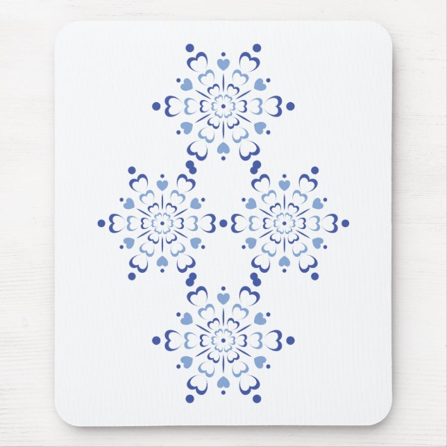 Snowy Heartburst Mouse Mat (Front)