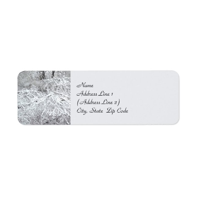 Snowy Hedgerow Winter Return Address Label