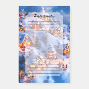 Snowy Hills Whimsical Christmas Village Post-it Notes