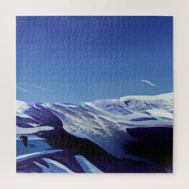 Snowy hills, winter panorama jigsaw puzzle (Vertical)