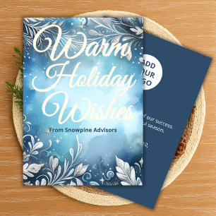 Snowy Holiday Card Custom Company Message