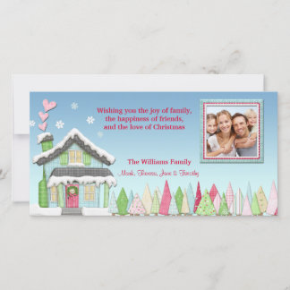 Snowy Holiday House Photo Card